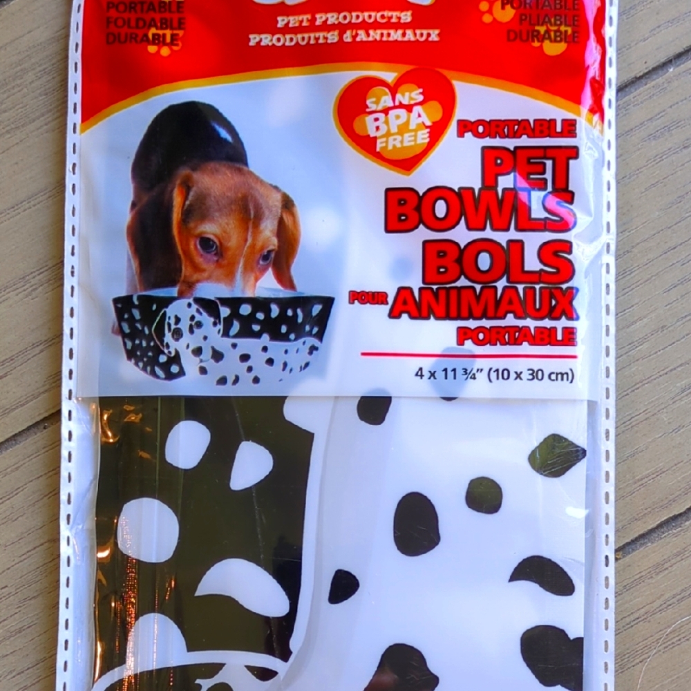 Sparky Portable Pet Bowls (2 Bowls) Dalmatian Print